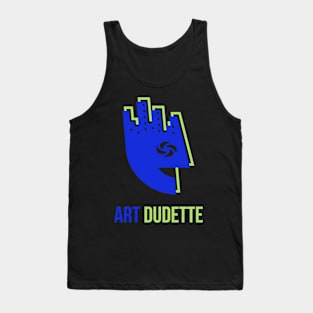 Art Dudette In Blue And Lime Tank Top